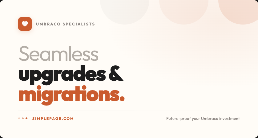 Umbraco upgrades and migrations - from v4 to v17